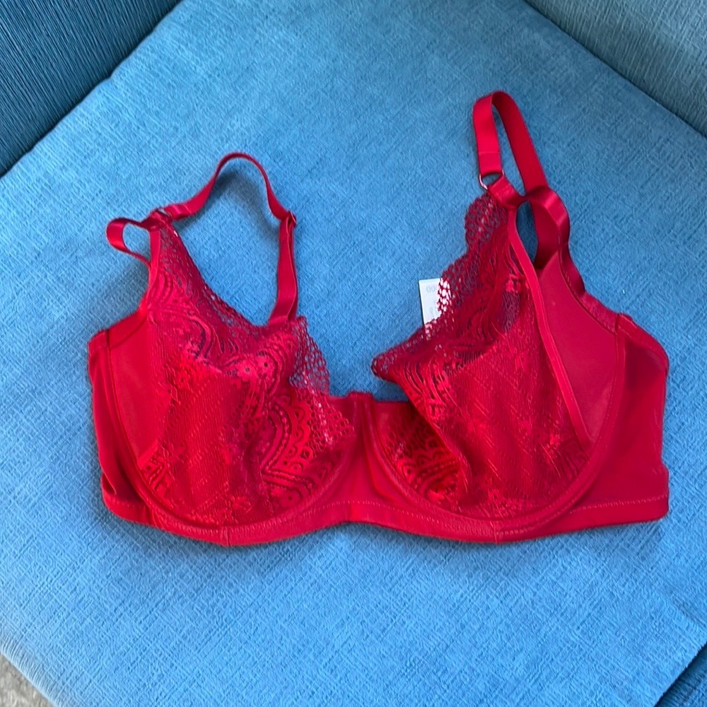 Adore Me Bra 38 DDD Red NWT